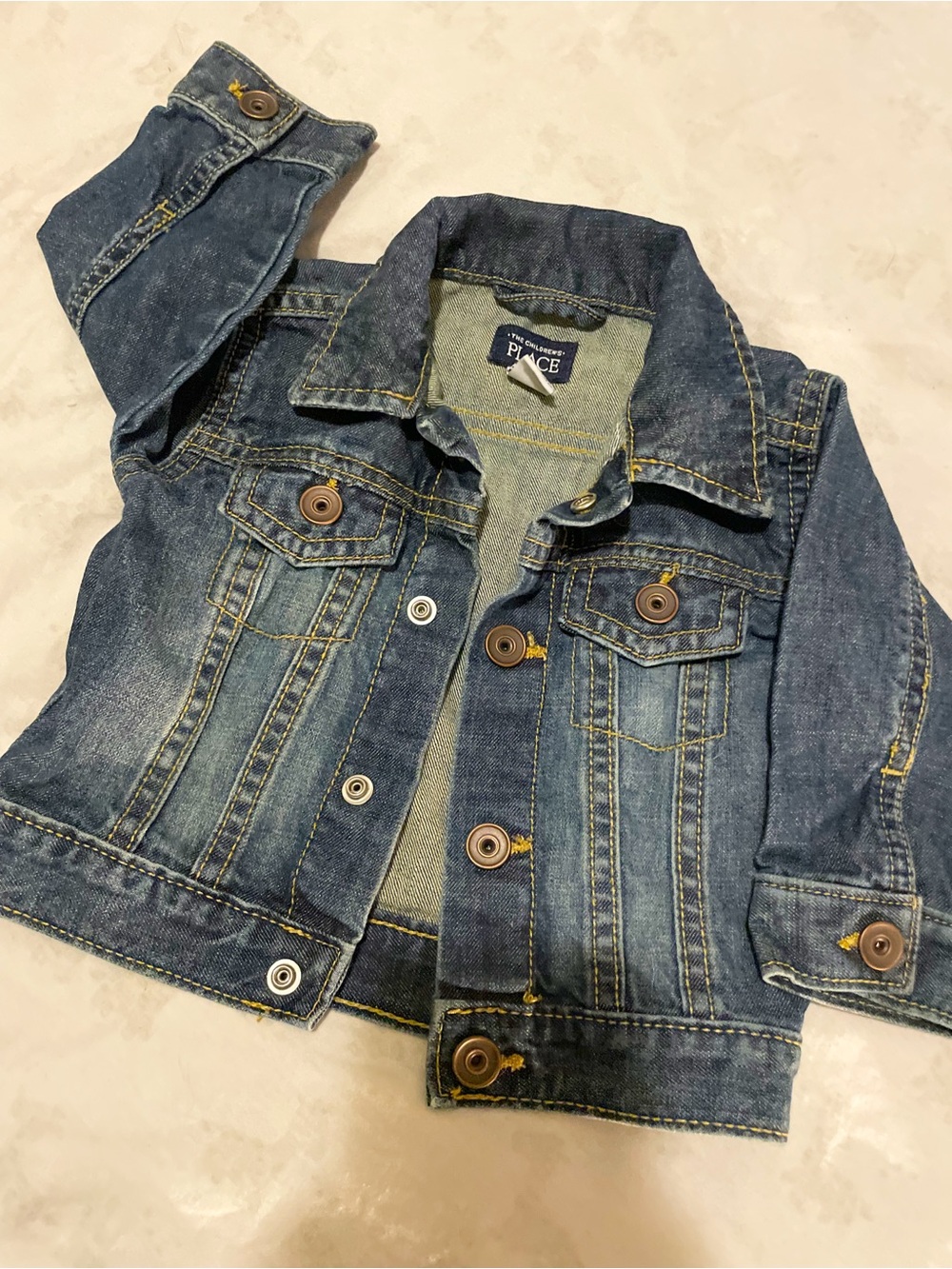 3/$30 The Children's Place Distressed Dark Blue Denim Jacket
